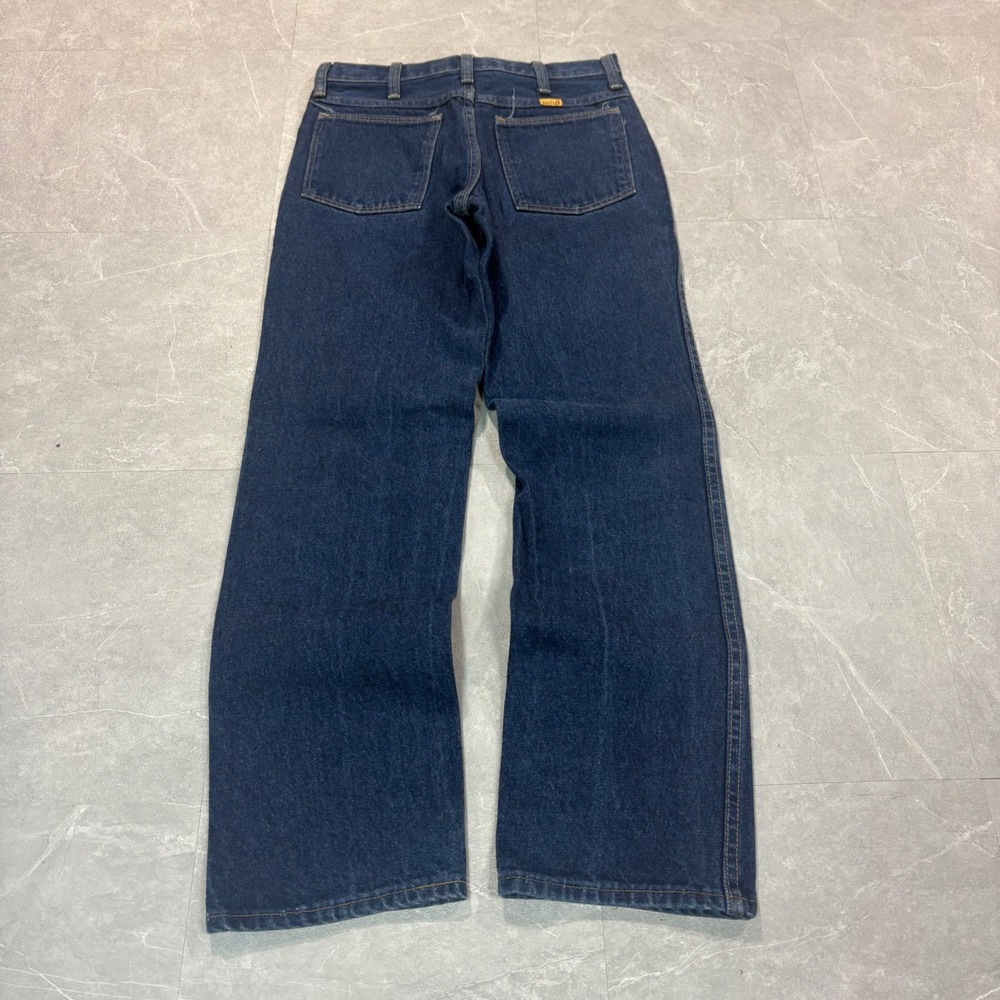 Rustler Mens Vintage Made in USA Straight Leg Dark Wash Denim Jeans 30x30 87621